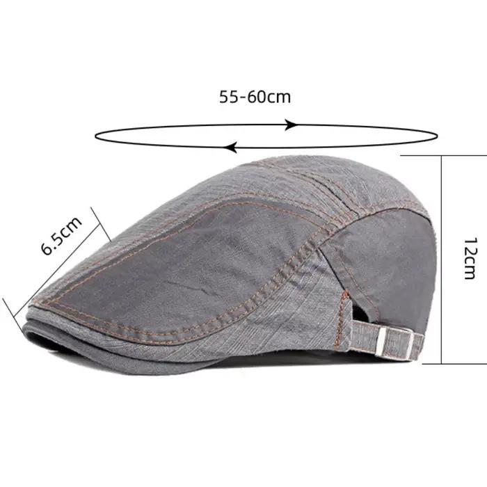 Bérets HT2953 pour Hommes et Femmes – Chapeau Béret Printemps-Été-Automne – Casquette Plate d'Artiste Peintre 100% Coton Réglable