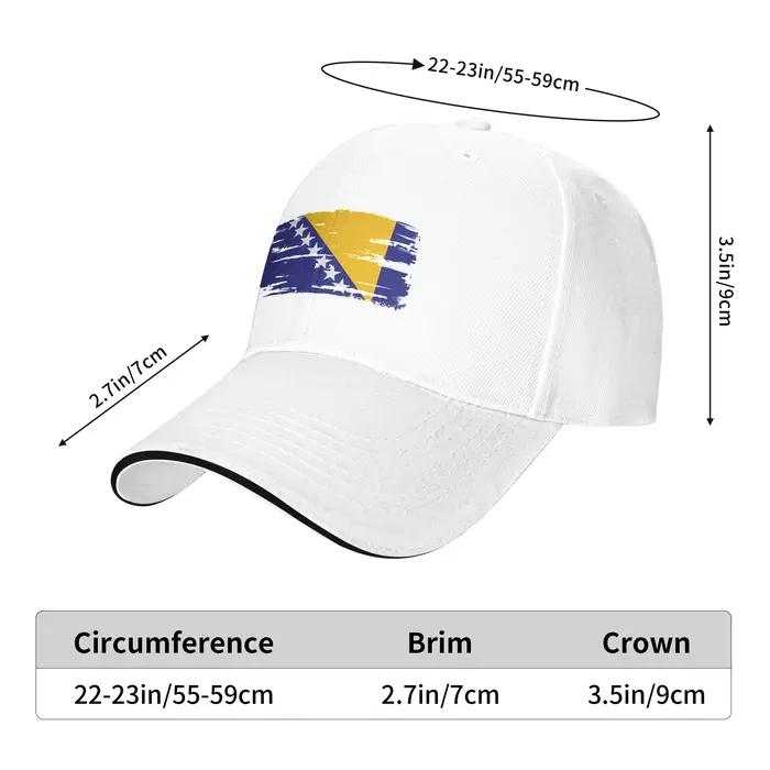 Casquette de baseball décontractée avec symbole du drapeau de la Bosnie