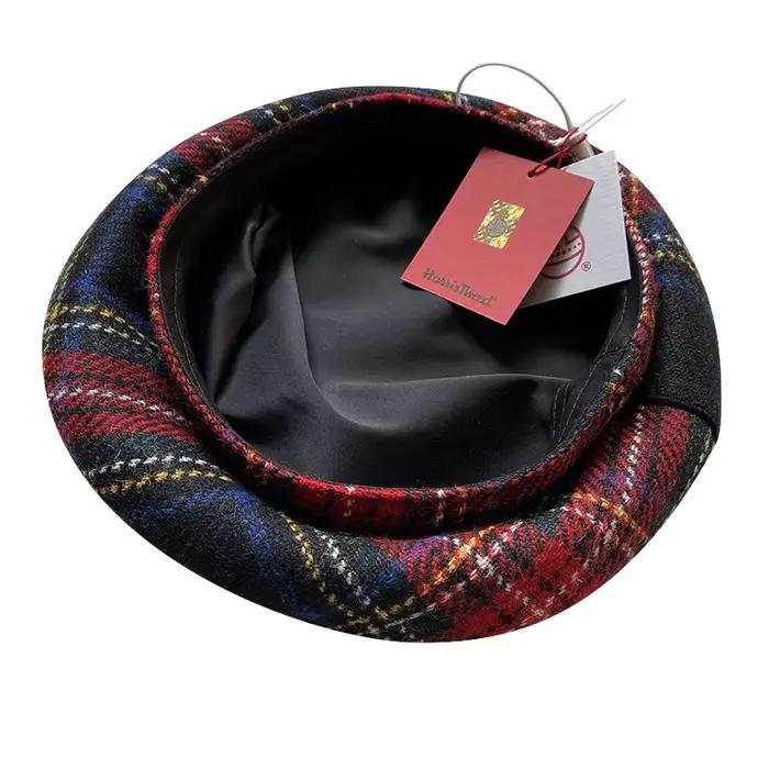 Béret violet automne hiver pour femme | Chapeau d'artiste Harris Tweed 100% laine Pure