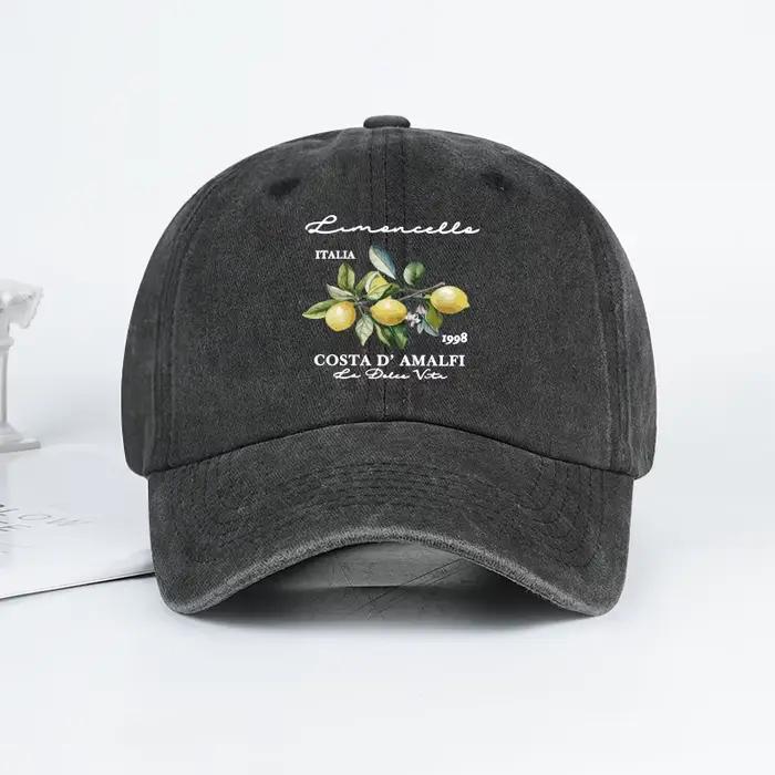 Casquette de baseball unisexe réglable imprimée citron « Limoncello Costa D'Amalfi »