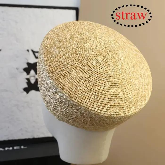 Béret français chapeau femmes casquette de paille été cercle tissé