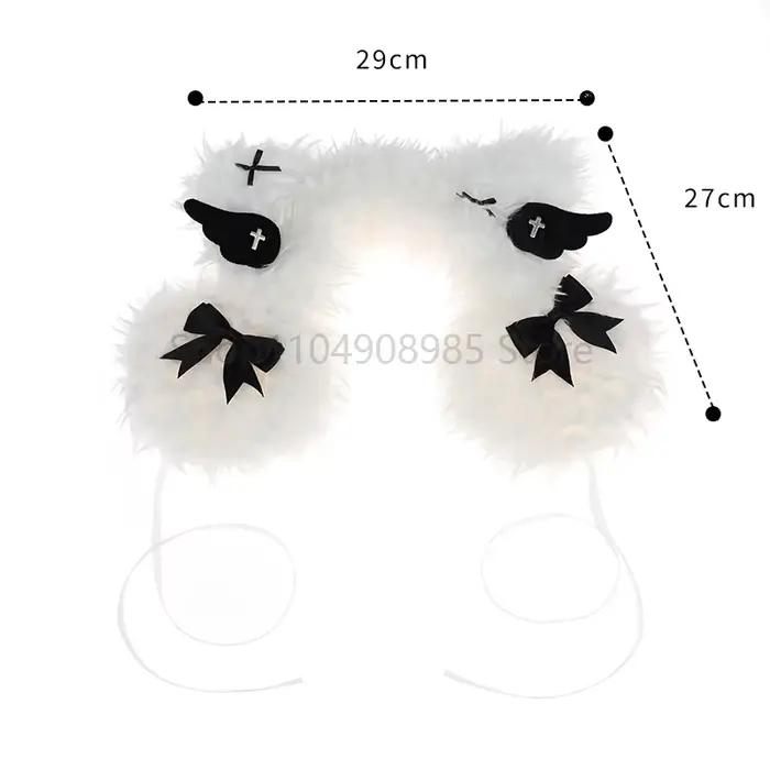 Chapeau en peluche Harajuku doux pour femmes oreilles de demi-chapeau blanc noir cosplay kawaii occasions spéciales mode alternative