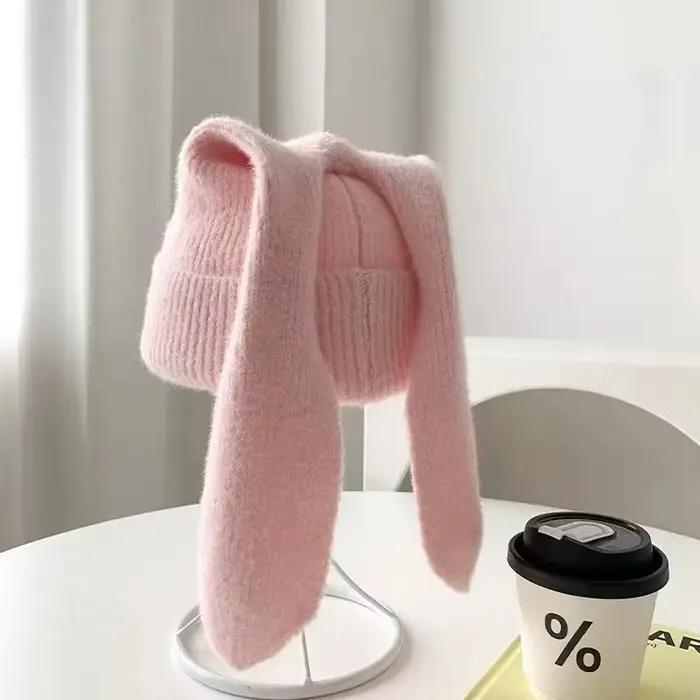 Chapeau d'oreille longue Crochet tricoté chapeaux mignon lapin