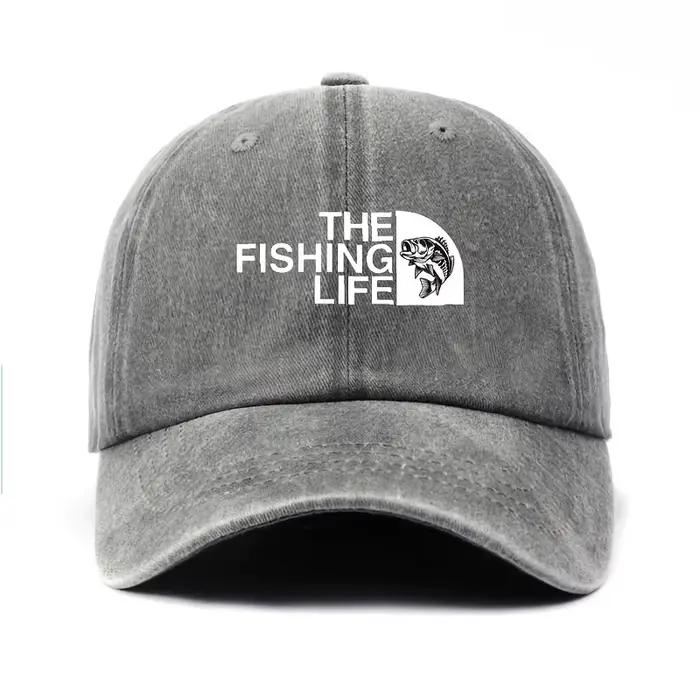 Casquette de camionneur pour homme à thème pêche avec logo imprimé