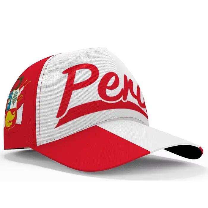 Casquettes de baseball péruviennes 3D gratuites avec nom et logo de l'équipe