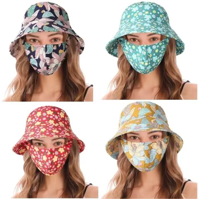 Nouveau chapeau masque intégré avec protection solaire pour femme