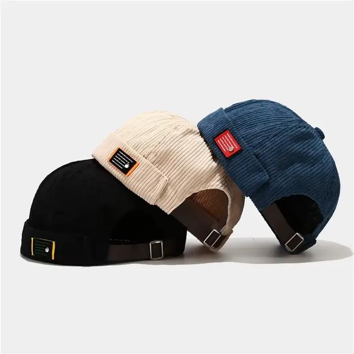 Casquettes Docker Vintage en Velours Côtelé pour Hommes et Femmes