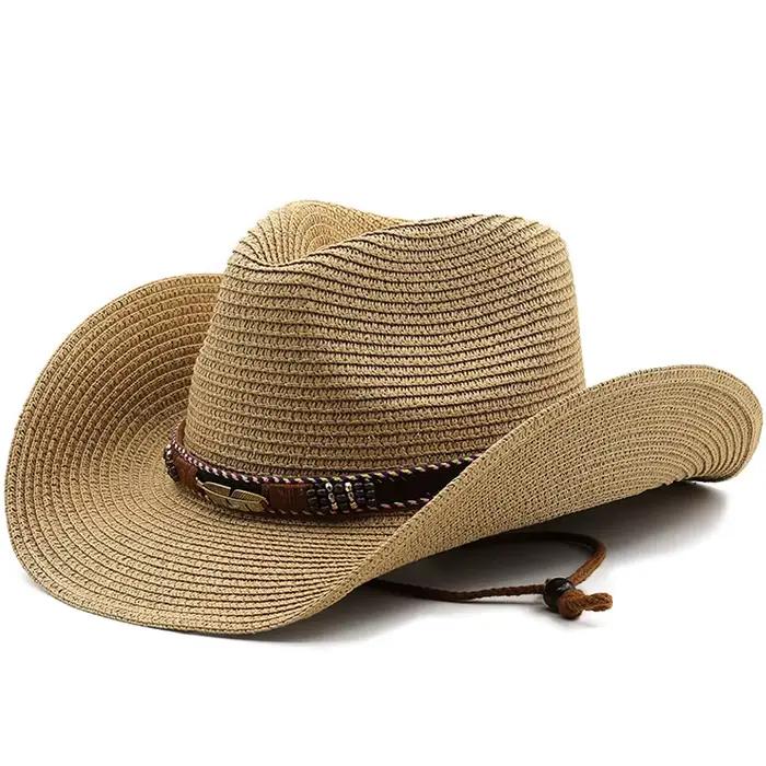 Chapeau de Cowboy d'été à large bord pour femmes et hommes