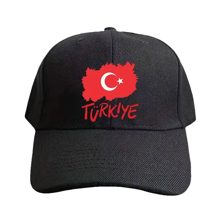 Casquette de baseball unisexe avec drapeau turc et carte réglable pour adultes protection solaire randonnée pêche style trucker