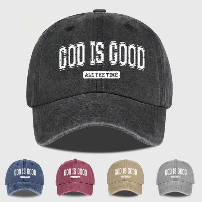 MLFO God is Good Casquette de baseball délavée Printemps/Été