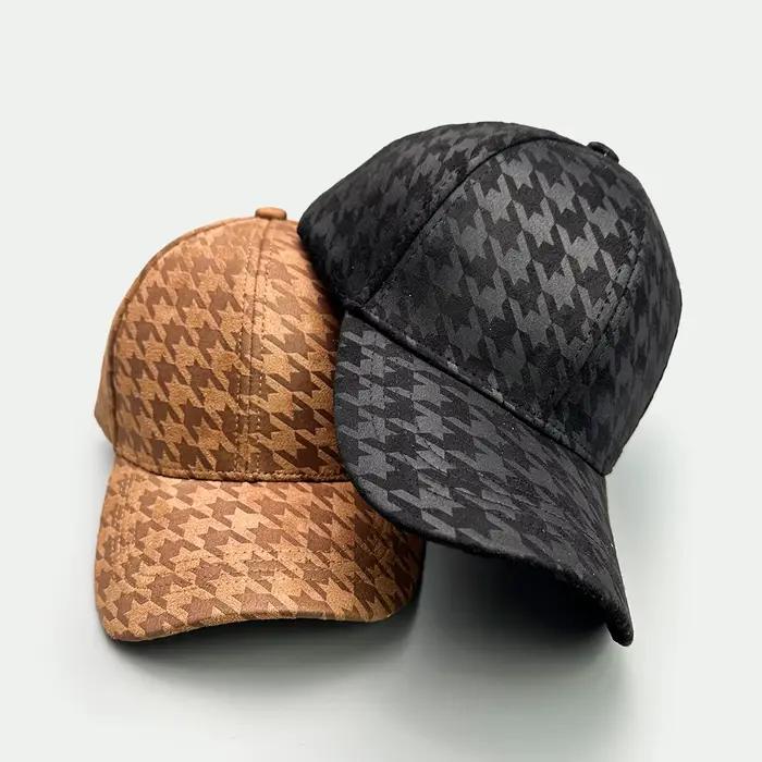 Casquette de baseball rétro pied-de-poule unisexe protection solaire color block polyester pour femmes hommes occassions extérieures sportives