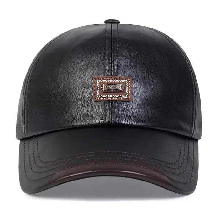 Casquette de baseball en simili cuir VORON élégante et décontractée pour homme et femme protection solaire printemps automne occassions extérieures