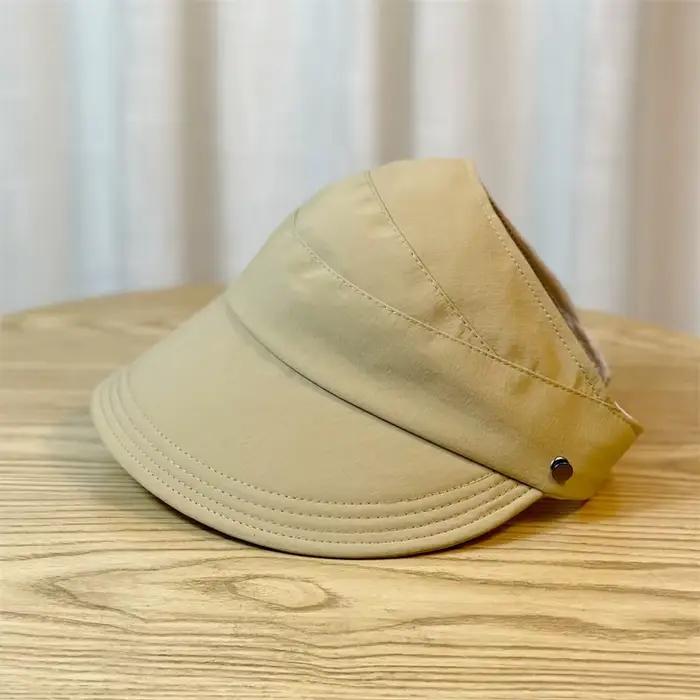 Chapeau de soleil pliable pour femme avec large bord et haut respirant – Parfait pour queues de cheval