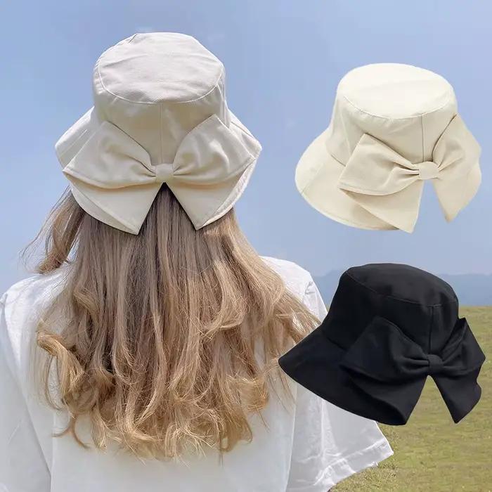 Chapeau seau à nœud coréen pour femmes