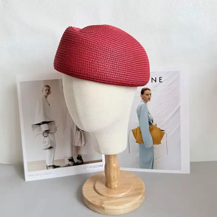 Nouveau Chapeau d'été vintage en paille de papier pour femme