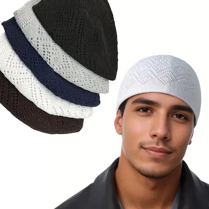 Chapeau de prière homme en polyester tricoté pour occasions décontractées et prières islamiques et juives