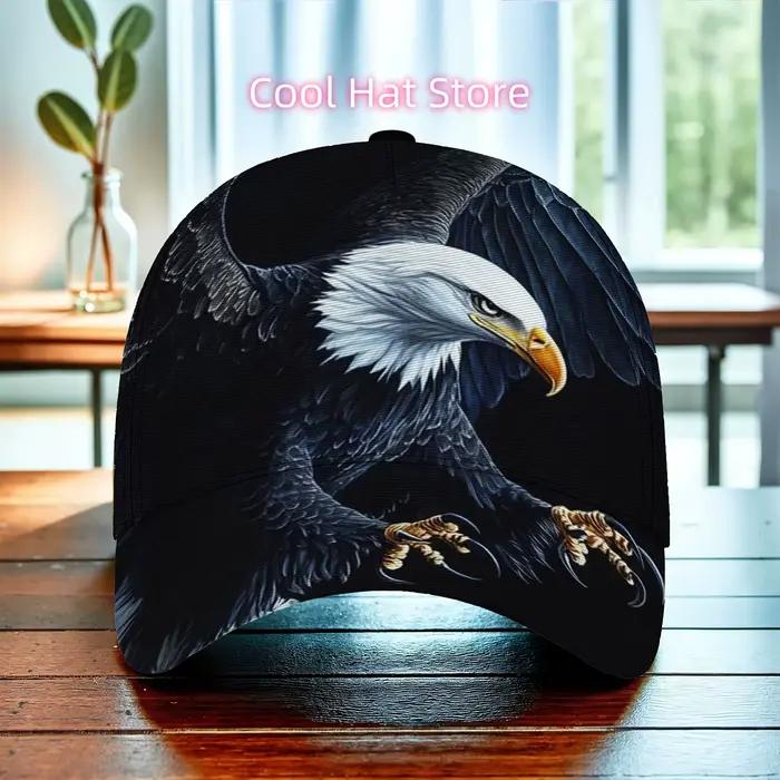 Une casquette de baseball avec un aigle majestueux en vol