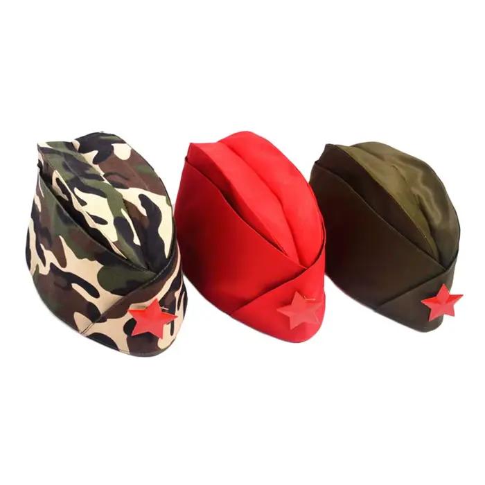 Chapeau militaire moderne unisexe avec badge de camouflage vert et autres couleurs pour femmes et hommes occasions de cosplay et scène