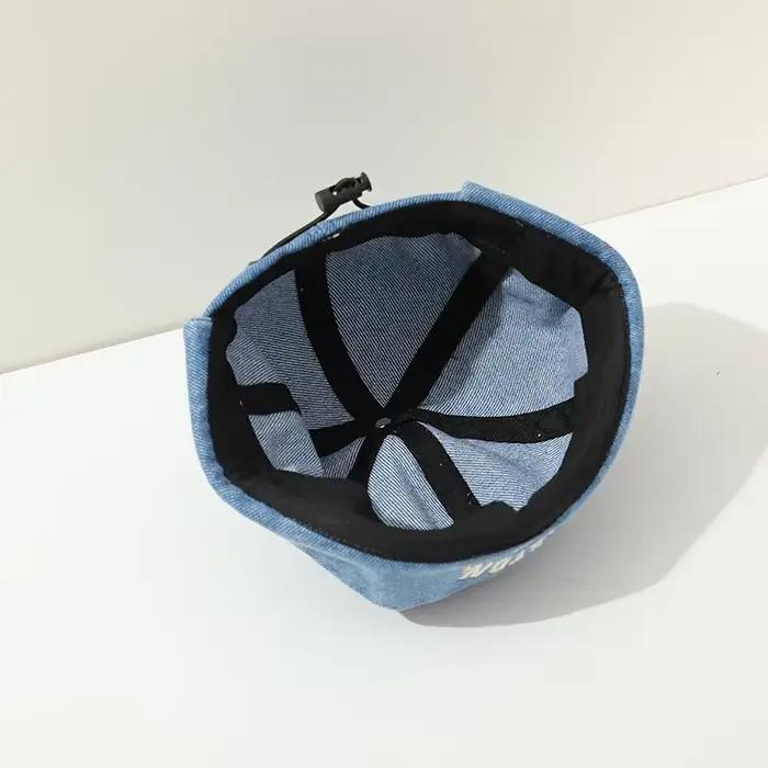 Chapeau sans bord en denim brodé de lettres vintage pour bébés garçons et filles, pare-soleil, casquette melon, printemps et été, occassions spéciales, bébés de 13 à 24 mois