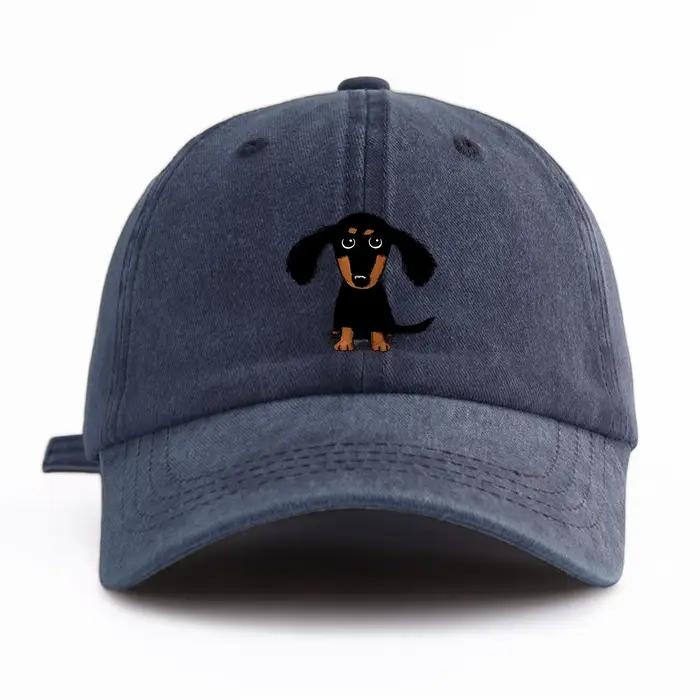 Casquette de Baseball Délavée Imprimée Teckel Multifonctionnelle Pour Adultes Style Rétro Minimaliste Occasions Spéciales