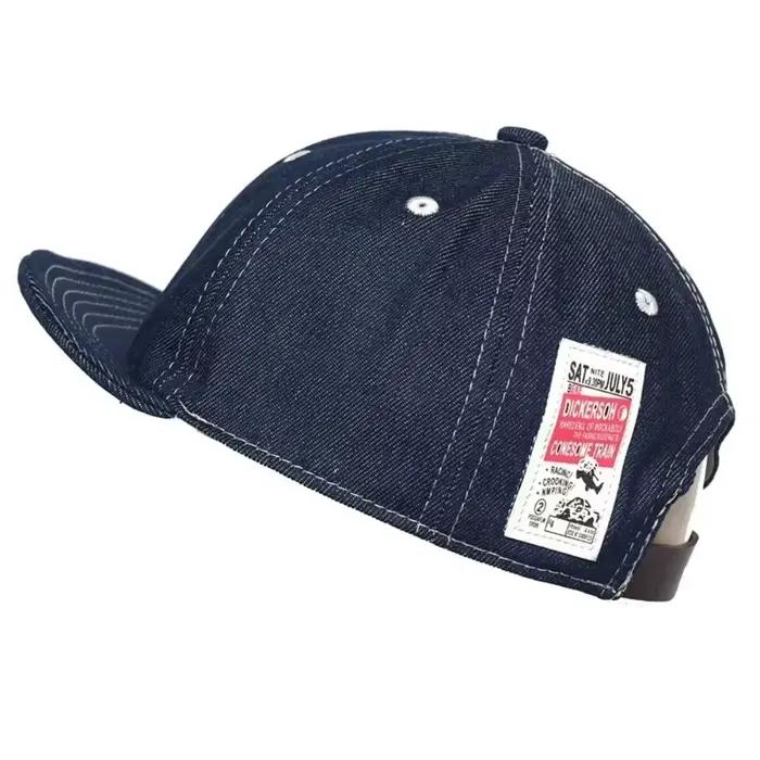 Casquette de baseball en denim vintage à bord court style hip hop camionneur respirante réglable pour homme et femme occasions décontractées printemps été