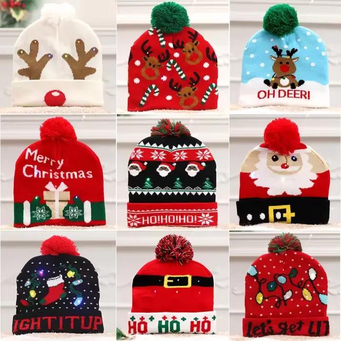 Chapeau de noël à lumière Led clignotante créative