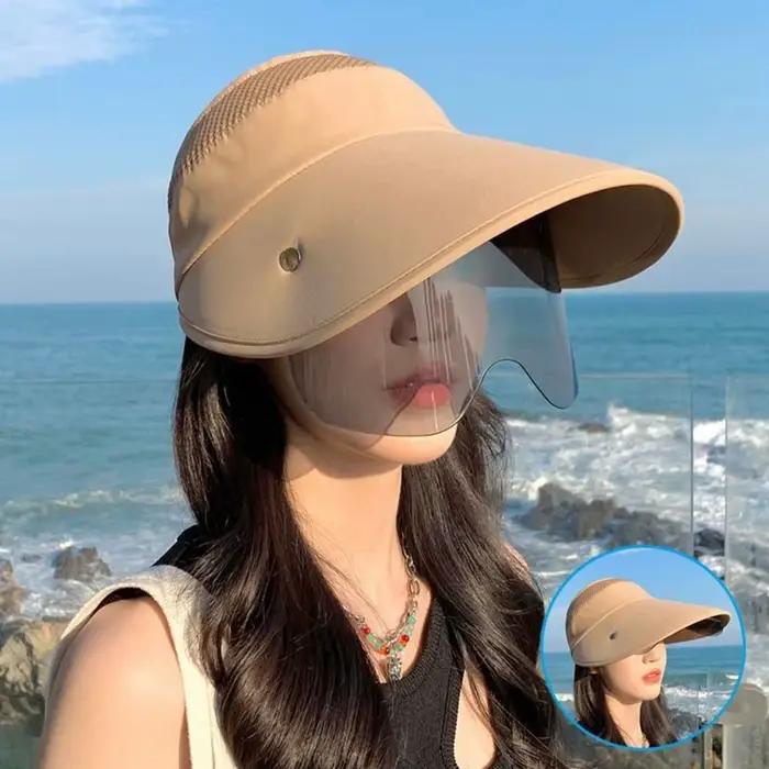 Chapeau de plage à visière rétractable pour femmes