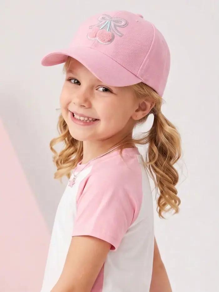 Casquette de baseball colorée pour filles de 5 à 10 ans