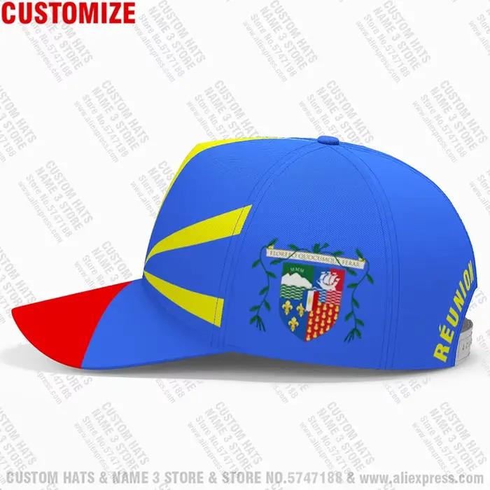 Casquettes de baseball de la Réunion avec nom et numéro sur mesure