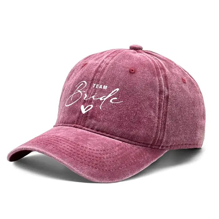 Casquette de baseball Team Bride impression multicolore réglable pour camping randonnée et activités outdoor unisexes polyvalentes quatre saisons