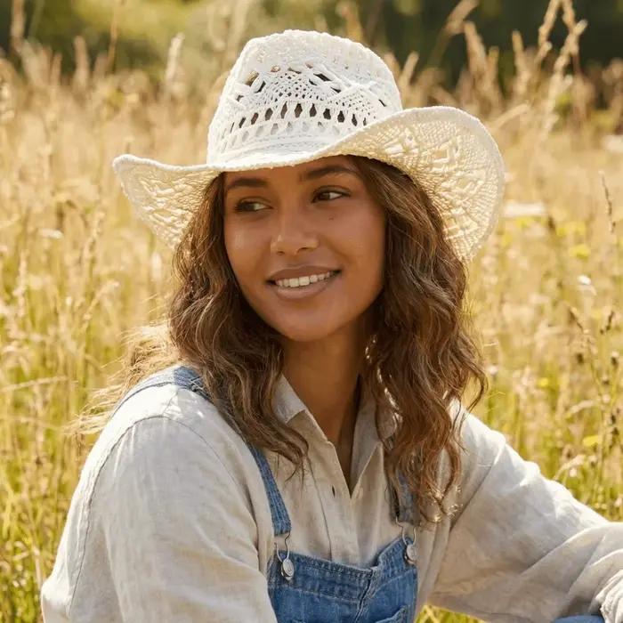 Chapeau de paille évidé vintage à large bord décoré de coquillages pour femmes, style sport, plage, voyage et occasions décontractées