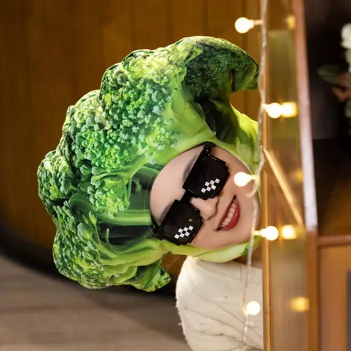 Chapeau brocoli en peluche pour enfants adultes
