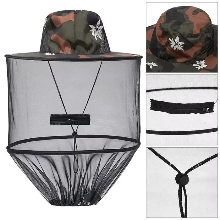 Chapeau anti-moustiques casquette de pêche avec filet maille répulsif insectes abeille Protection hommes femmes