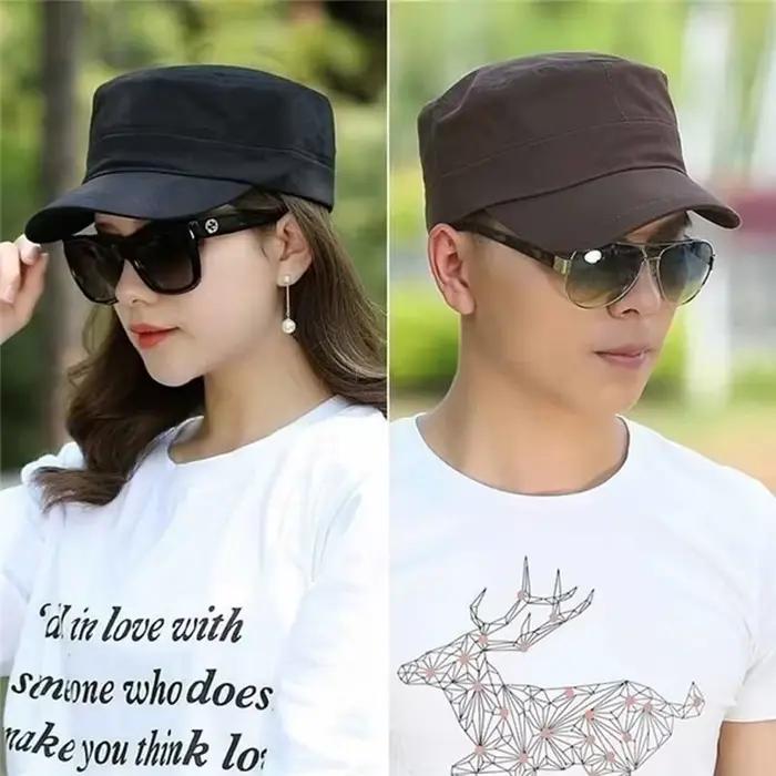 1PC mode hommes femmes cinq couleurs unisexe réglable Style classique plaine plat Vintage armée chapeau cadet militaire patrouille casquette