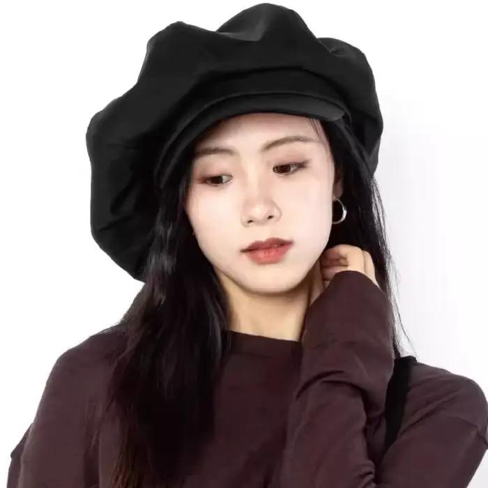 Casquette de journal en toile et cuir surdimensionnée de 62cm