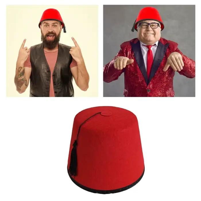 Tarboosh Fez chapeau pour hommes universel rouge marocain