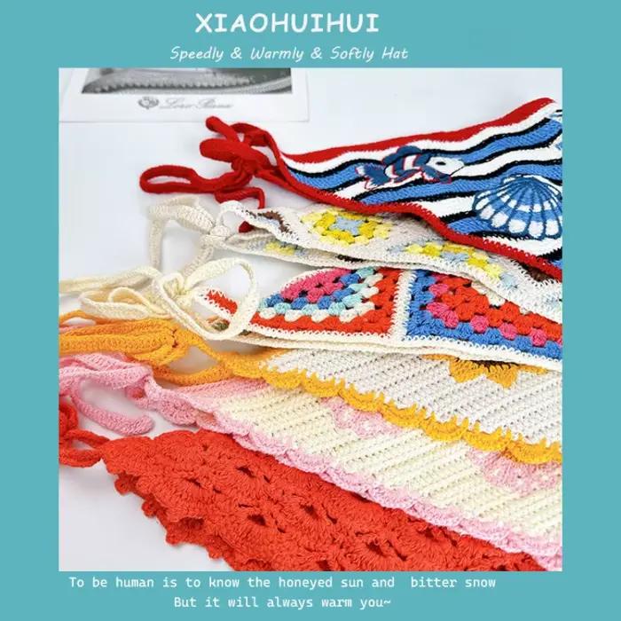 Nouveau foulard triangulaire rétro pastoral français pour femme