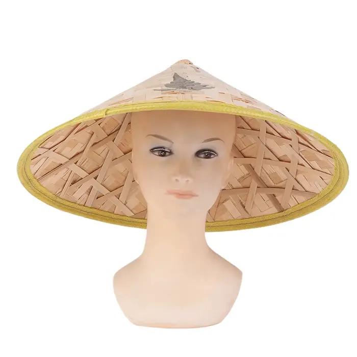 Chapeau de fermier en bambou chinois unisexe pour homme et femme