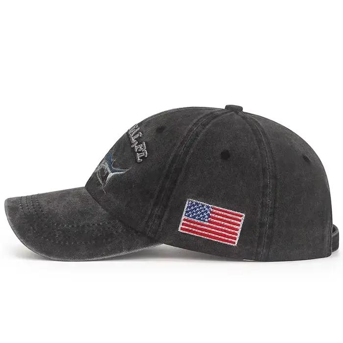 Casquette de baseball requin brodée délavée de dessin animé populaire