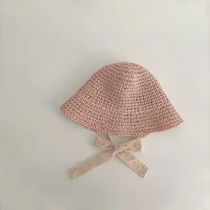 Chapeau de paille de style coréen pour petites filles de 1 à 6 ans
