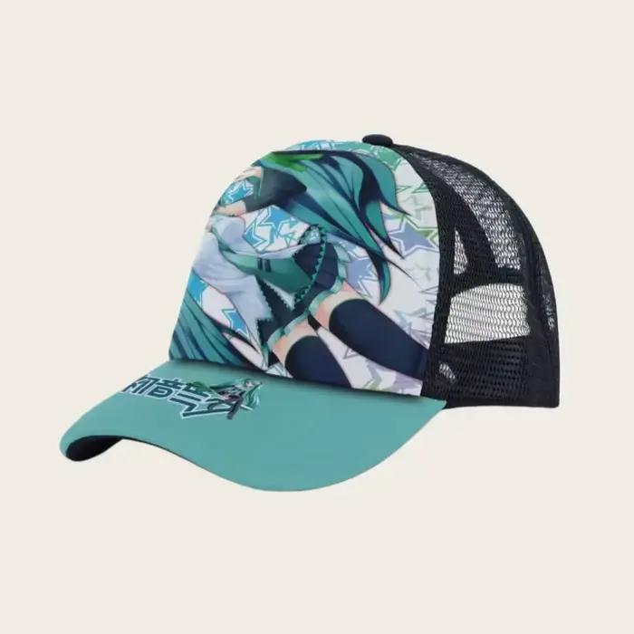 Casquette de baseball Hatsune Miku, dessin animé mignon, polyvalente, girly, au design esthétique, portable, confortable, respirante, chapeau de soleil pour l'extérieur