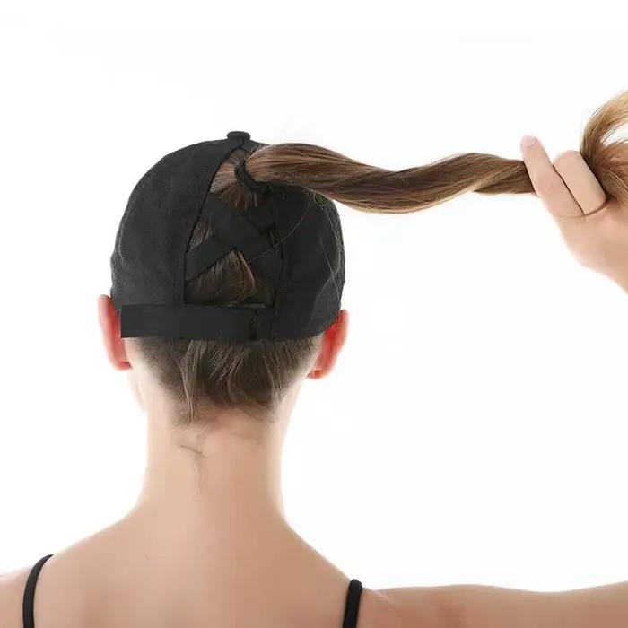Casquette de baseball pour femme avec ouverture pour queue de cheval – Chapeau de soleil respirant à maille croisée