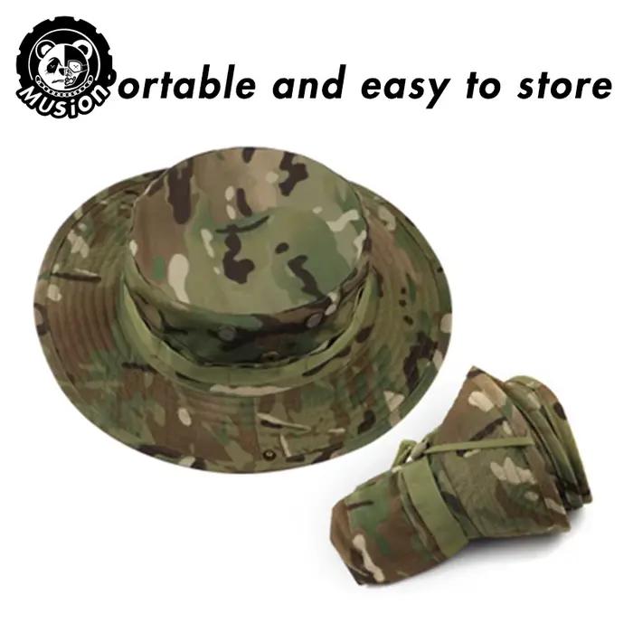 Musion Camouflage chapeau à large bord cagoule ensemble hommes extérieur parasol Boonie casquette pêcheur