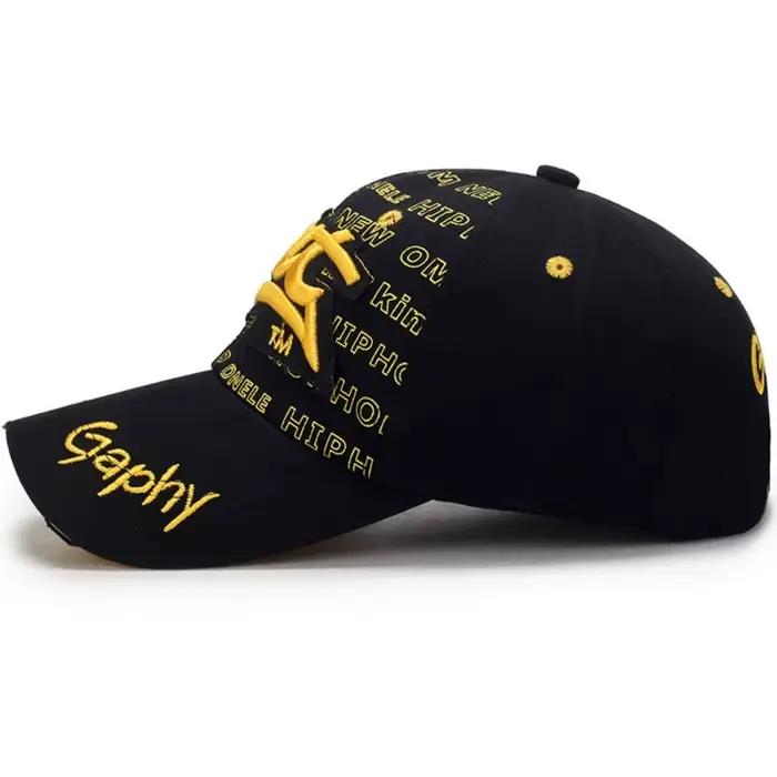Mode trou cassé chauve-souris broderie chapeaux Hip-hop décontracté