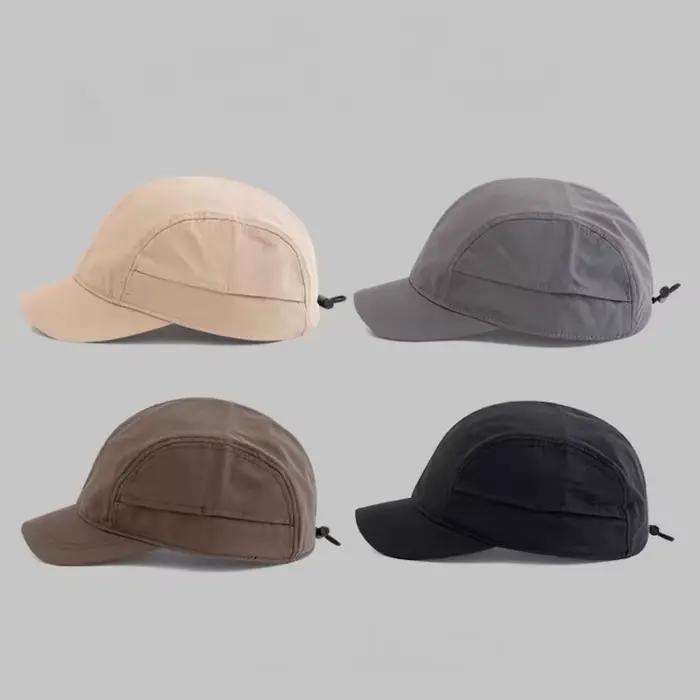 Casquette classique noire à 5 panneaux en maille pour hommes et femmes