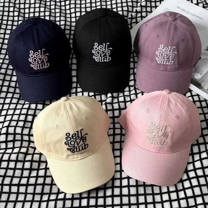 Casquette de baseball rose en coton doux pour femme