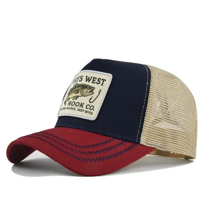 Casquette de baseball thème pêche pour hommes et femmes chapeau d'été respirant en maille protection solaire occasion pêche camping plage