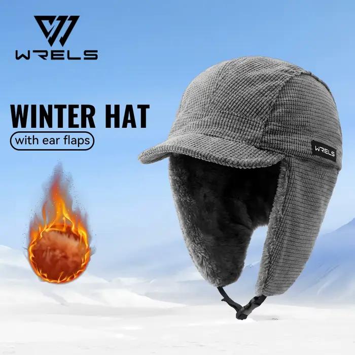 WRELS Chapeau d'hiver thermique avec cache-oreilles