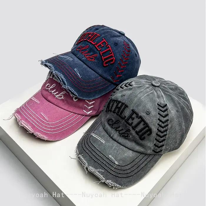 Casquettes de baseball rétro brodées en 3D avec lettres américaines