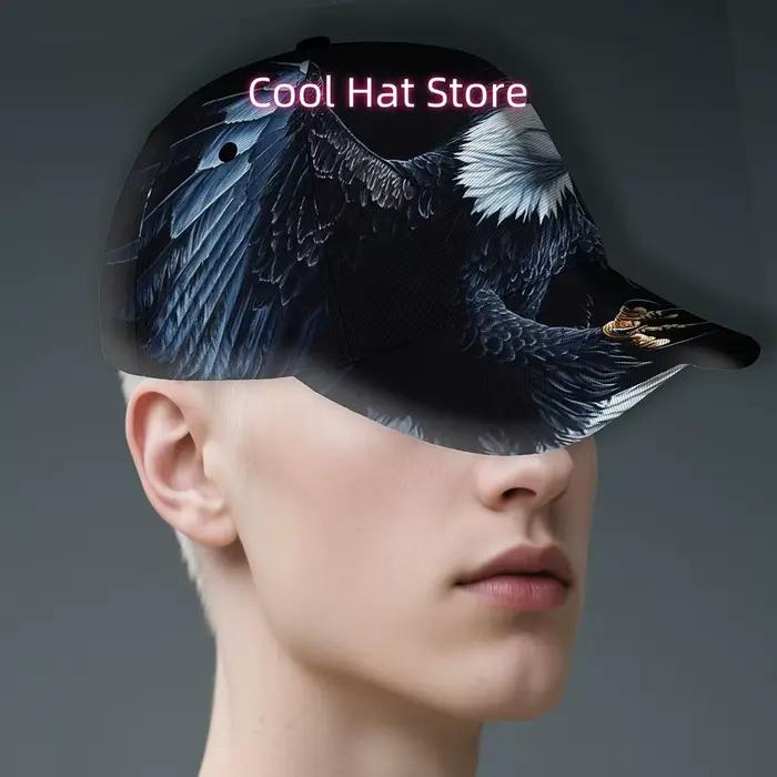 Une casquette de baseball avec un aigle majestueux en vol